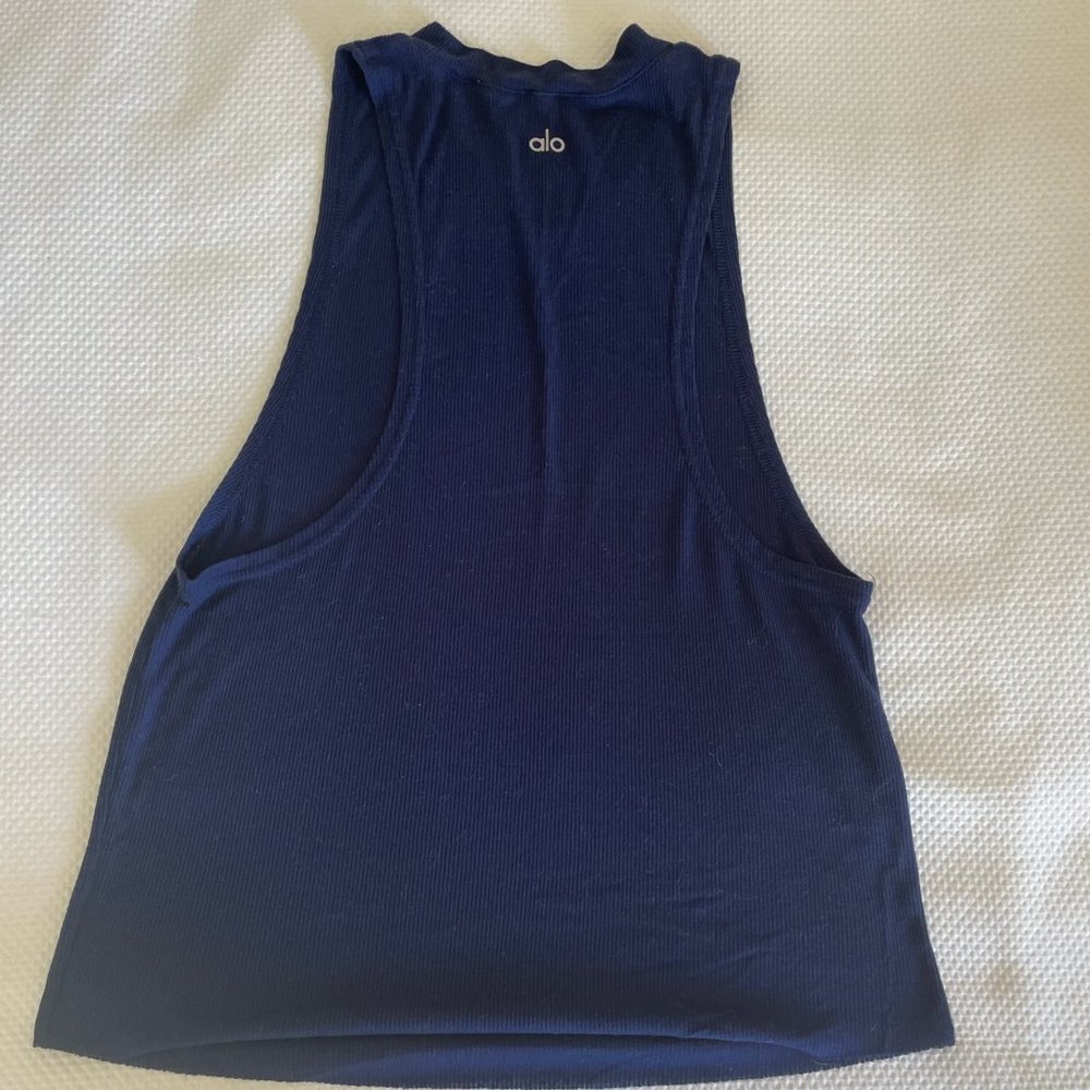 ALO Yoga Navy Blue Muscle Tank